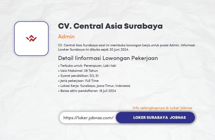 Cv central asia surabaya