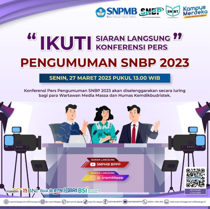 Tanggal pasti pengumuman kuota SNBP 2025 seluruh Indonesia