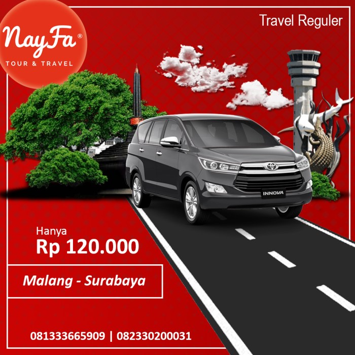 Travel surabaya malang berapa